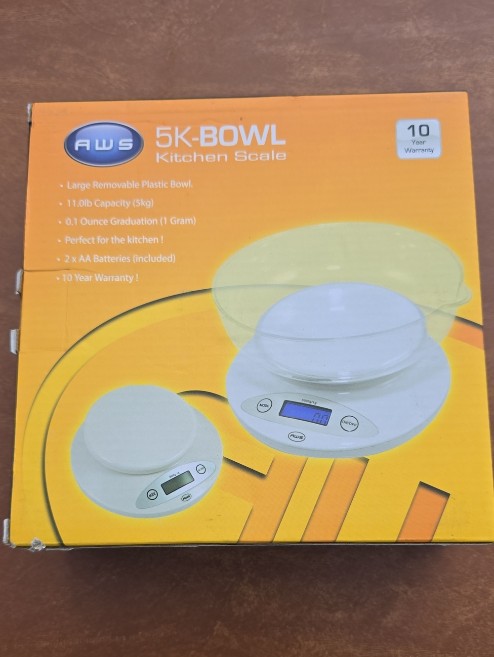 5K-Bowl White Digital Kitchen Scale with Removable Bowl